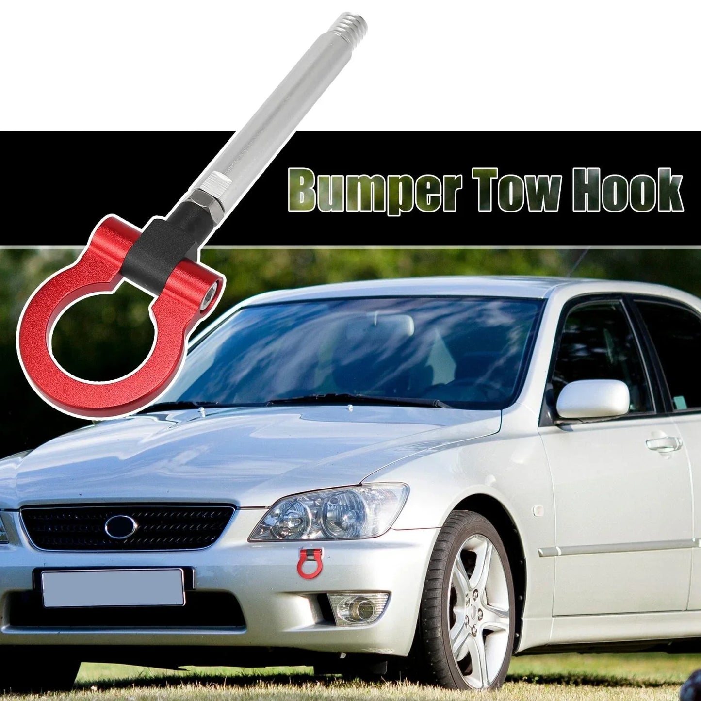 Red Aluminum Alloy Round Front Rear Bumper Tow Hook Screw for Lexus IS250
