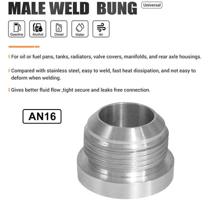16AN Male Aluminum Weld-On Fitting for JXSS032