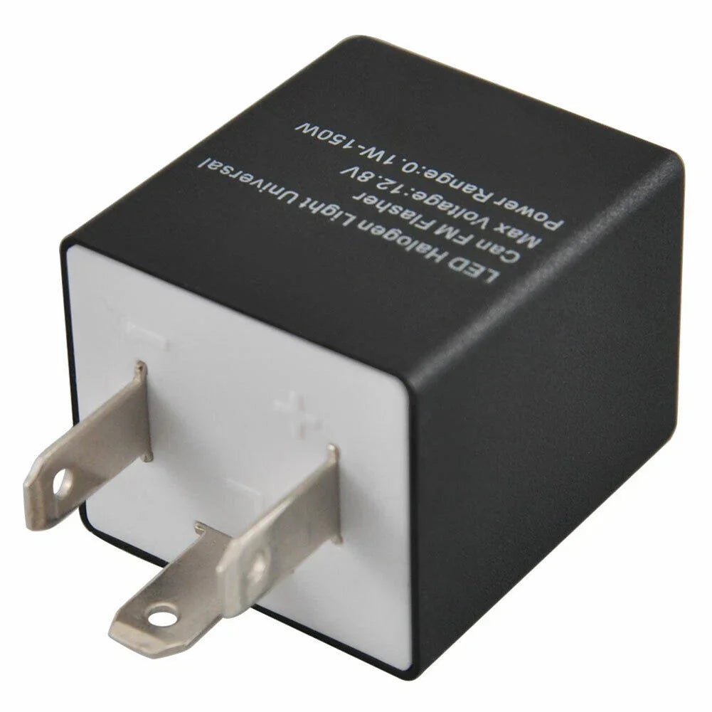3 Pin Adjustable LED Indicator Relay for Car & Bike Turn Signal Light BLK