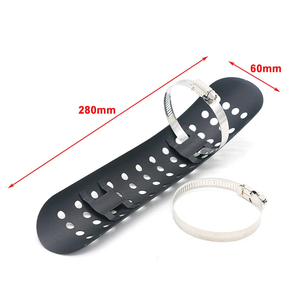 Black Exhaust Muffler Pipe Heat Shield Cover for Universal Motorcycle