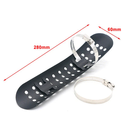 Black Exhaust Muffler Pipe Heat Shield Cover for Universal Motorcycle