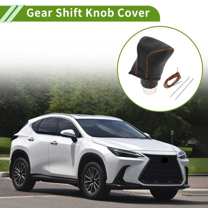 Car Gear Shift Knob Cover for Lexus ES300h 2018-2023 Pebbled Black Brown