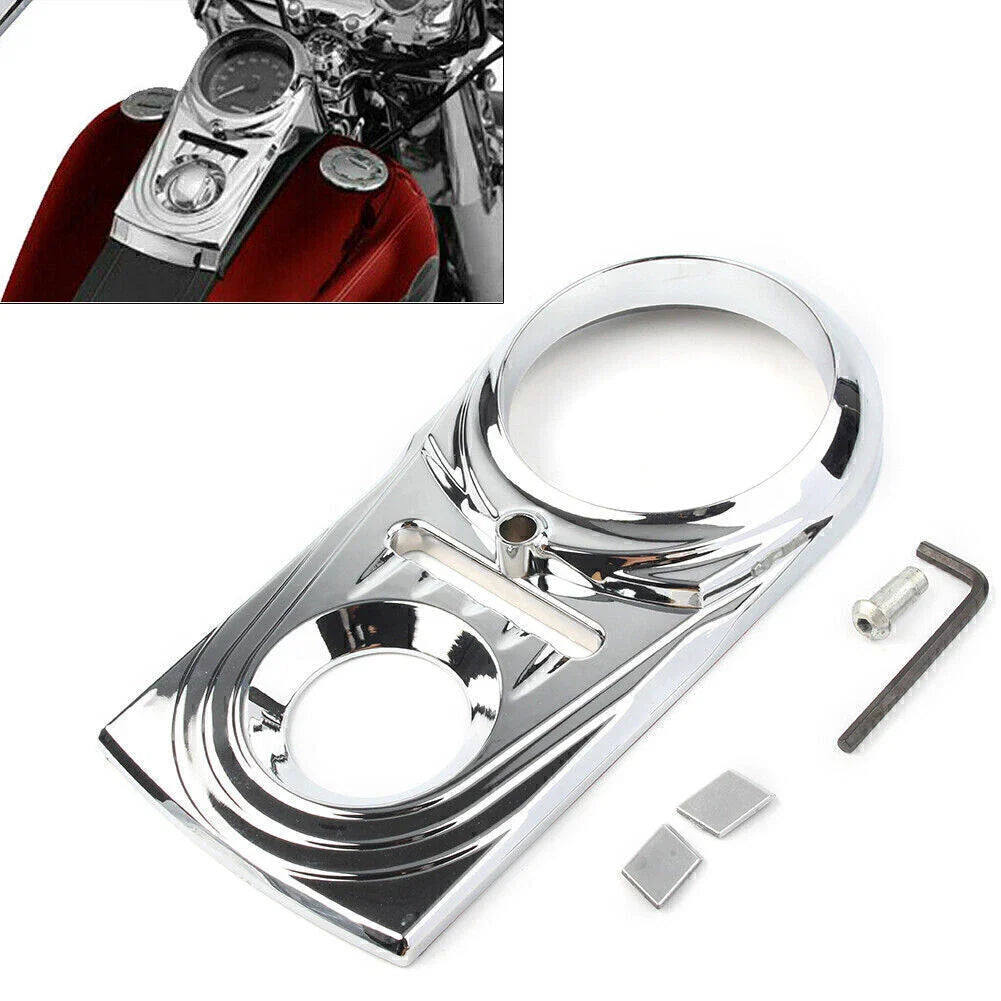 Dash Panel Insert Cover for Harley Dyna Wide Glide & Softail Chrome (93-17)