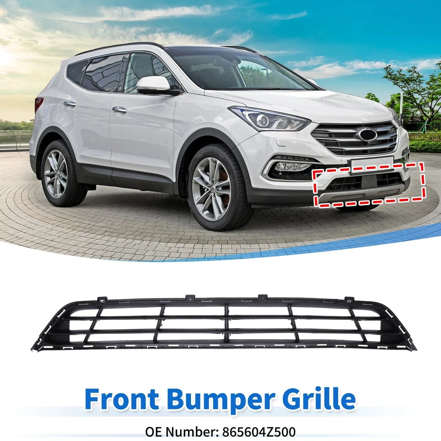 Lower Front Bumper Grille for Hyundai Santa Fe (2017-2018)