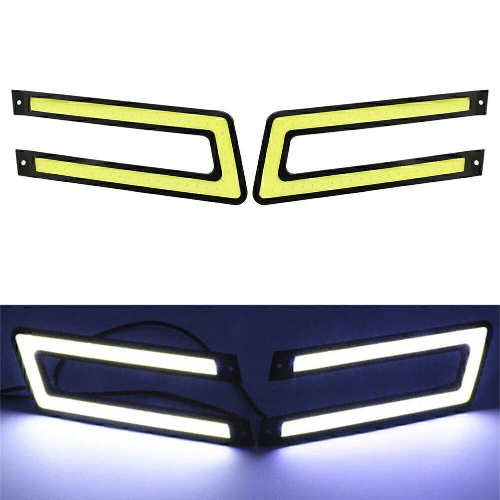 White COB DRL LED Daytime Running Lights for Universal Car Fog Lamp