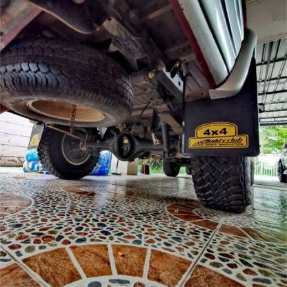 Mitsubishi 4WD 4X4 Off-Road Mud Flaps Splash Guards  Black Rubber