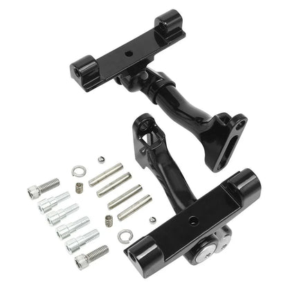 Black Adjustable Rear Footboard Mount for Harley Road King 1993-2025