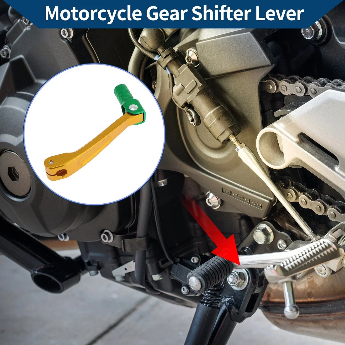 Folding Motorcycle Gear Shifter Lever for Honda CRF150F (2003-2017) Gold Green