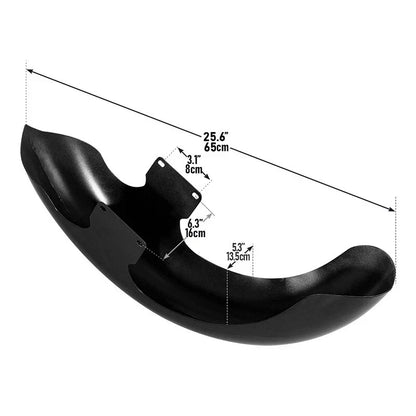 26" Wheel Wrap Unpainted Black Front Fender for Harley Touring Street Glide (2014-2023)