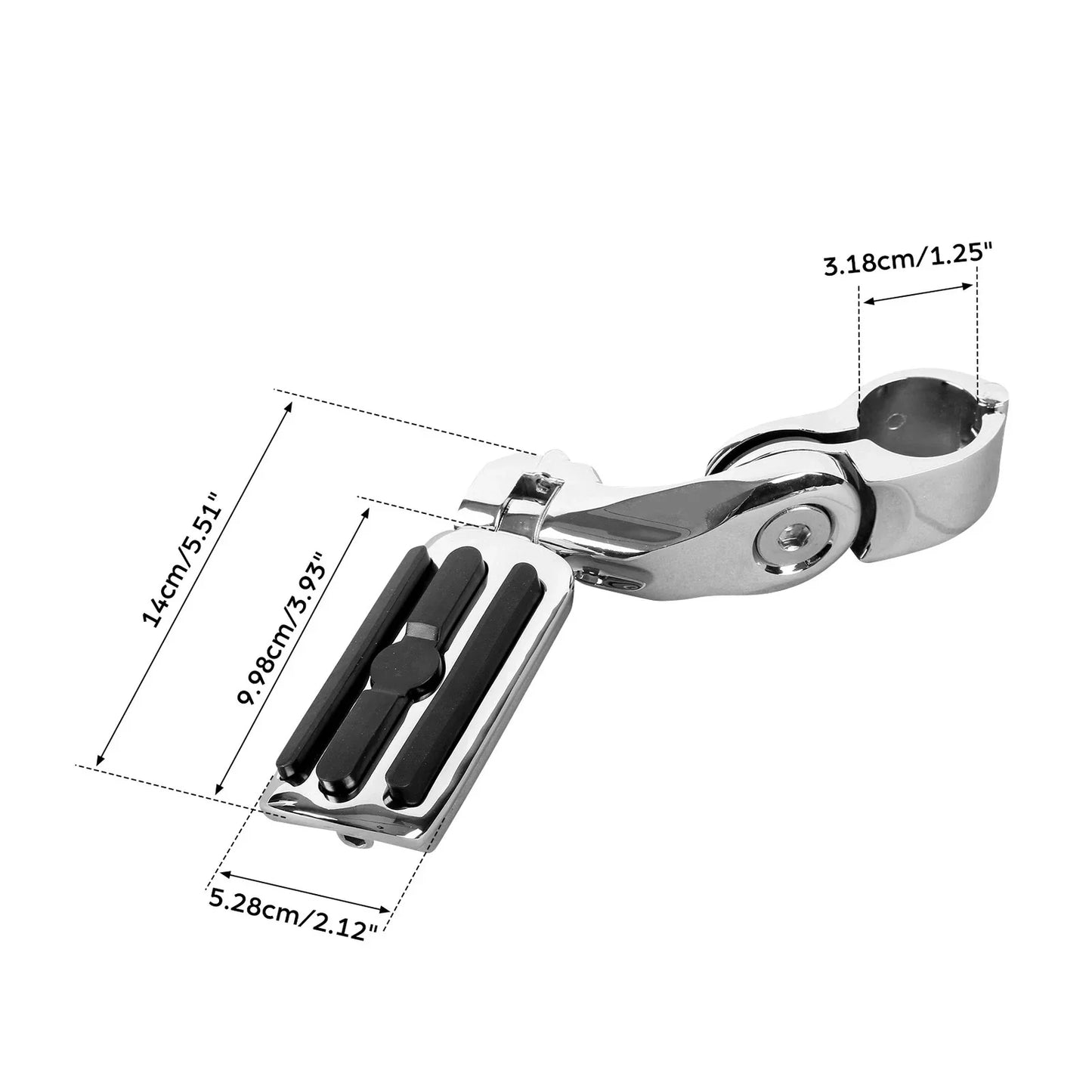 Chrome 1-1/4" Adjustable Highway Short Mount Foot Pegs for Harley Sportster (2004-2023)