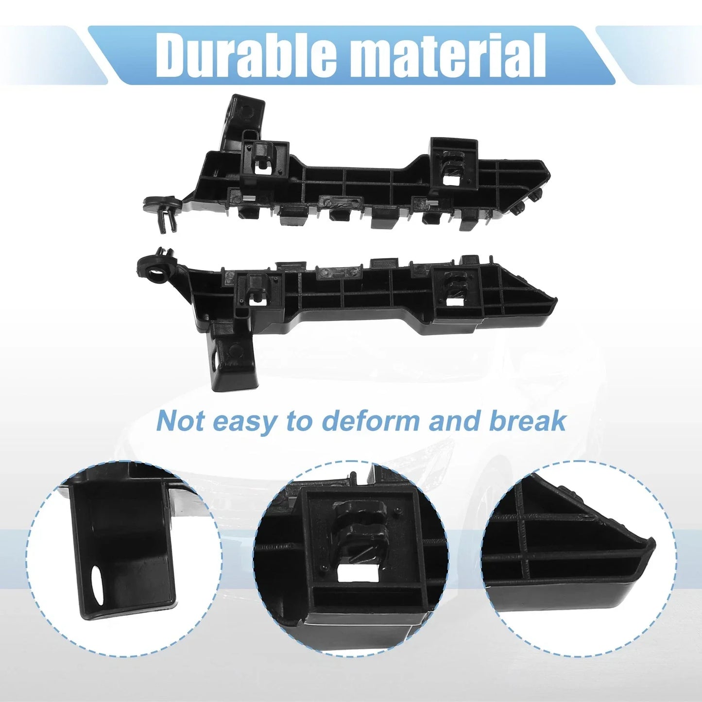 Front Bumper Bracket for Honda Accord (2018) - Plastic Black, 1 Pair