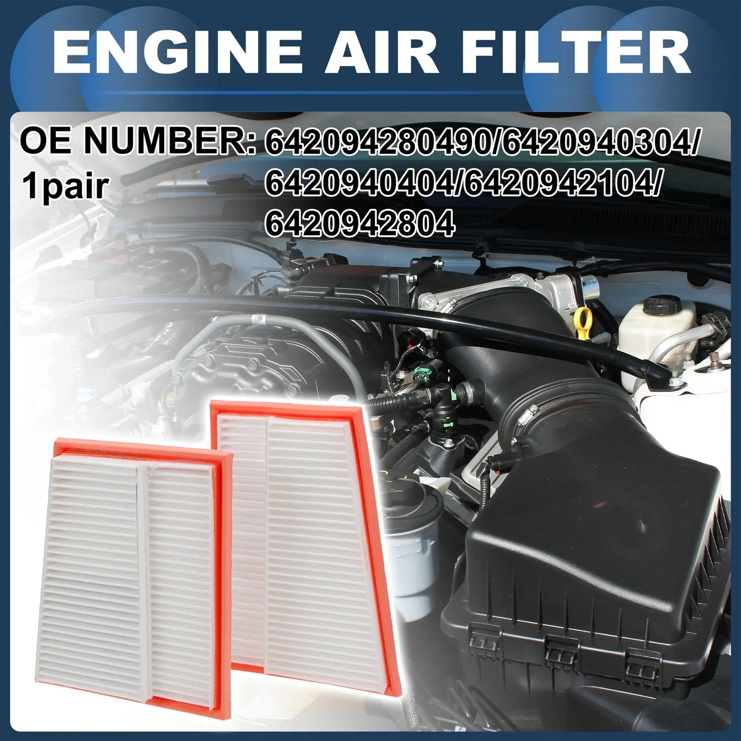 Engine Air Filter for Mercedes-Benz CLS500 (2006-2011) - 1 Pair