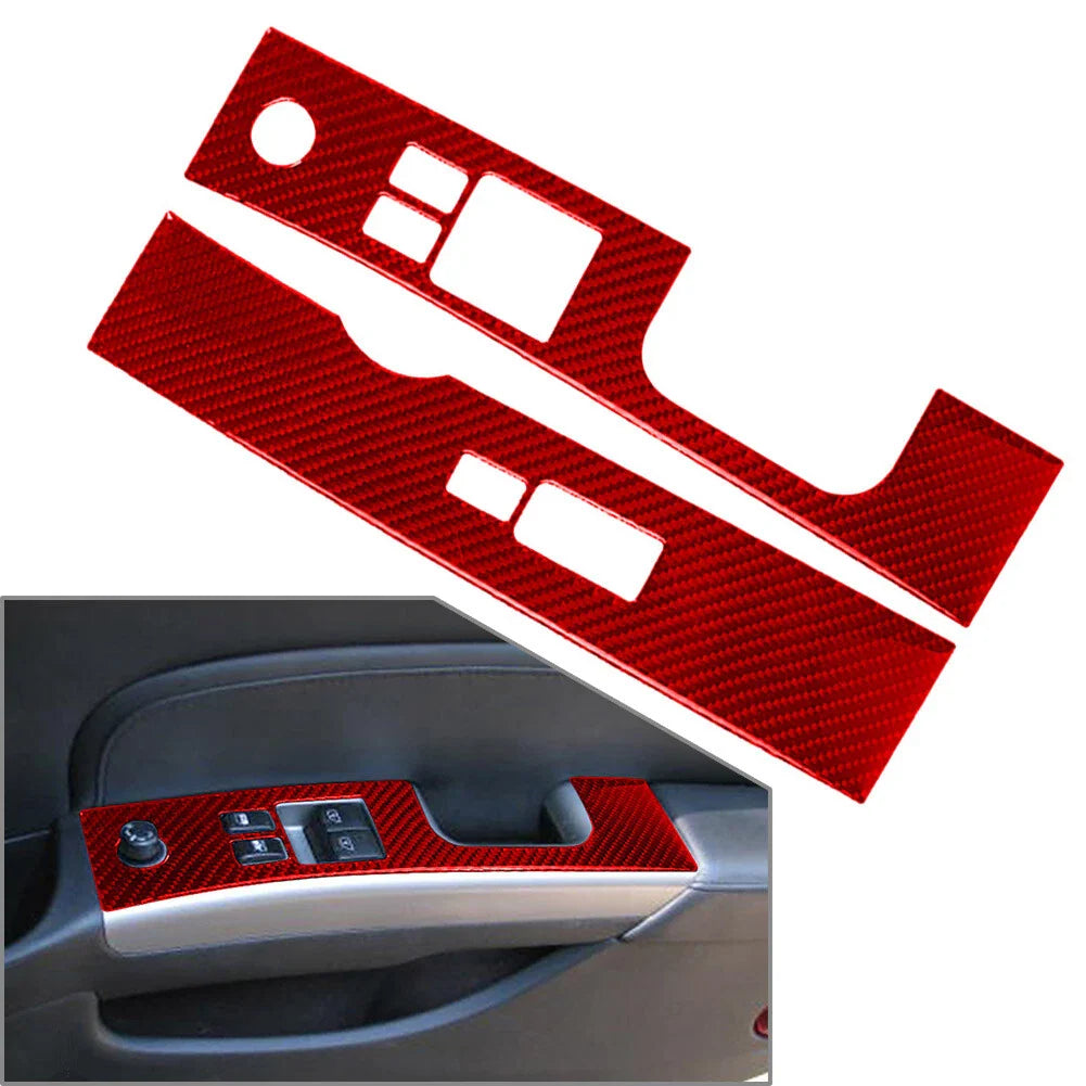 Carbon Fiber Window Lift Switch Panel Covers for Nissan 350Z (2003-2009)