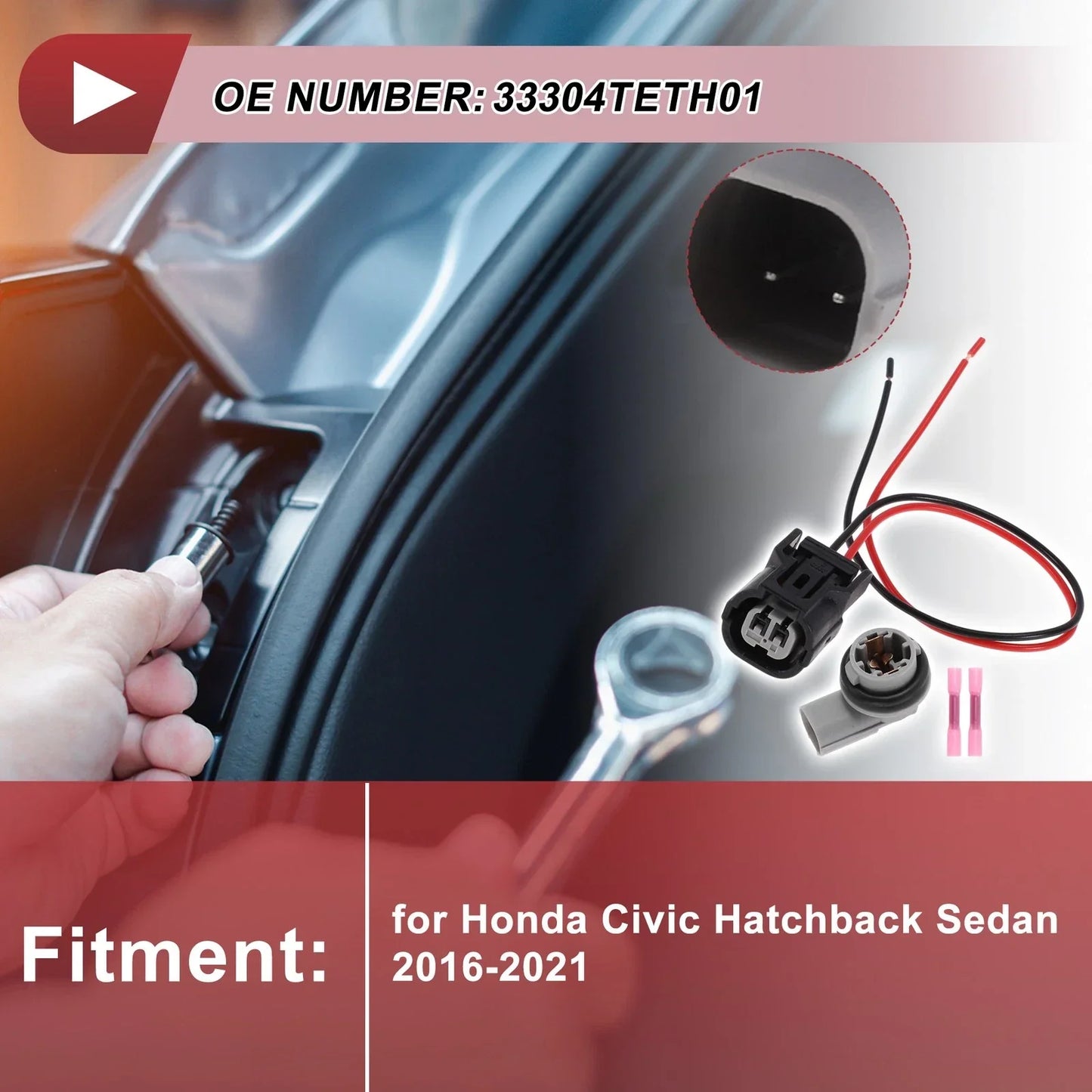 Side Marker Light Socket Wiring for Honda Civic Hatchback Sedan (2016-2021)