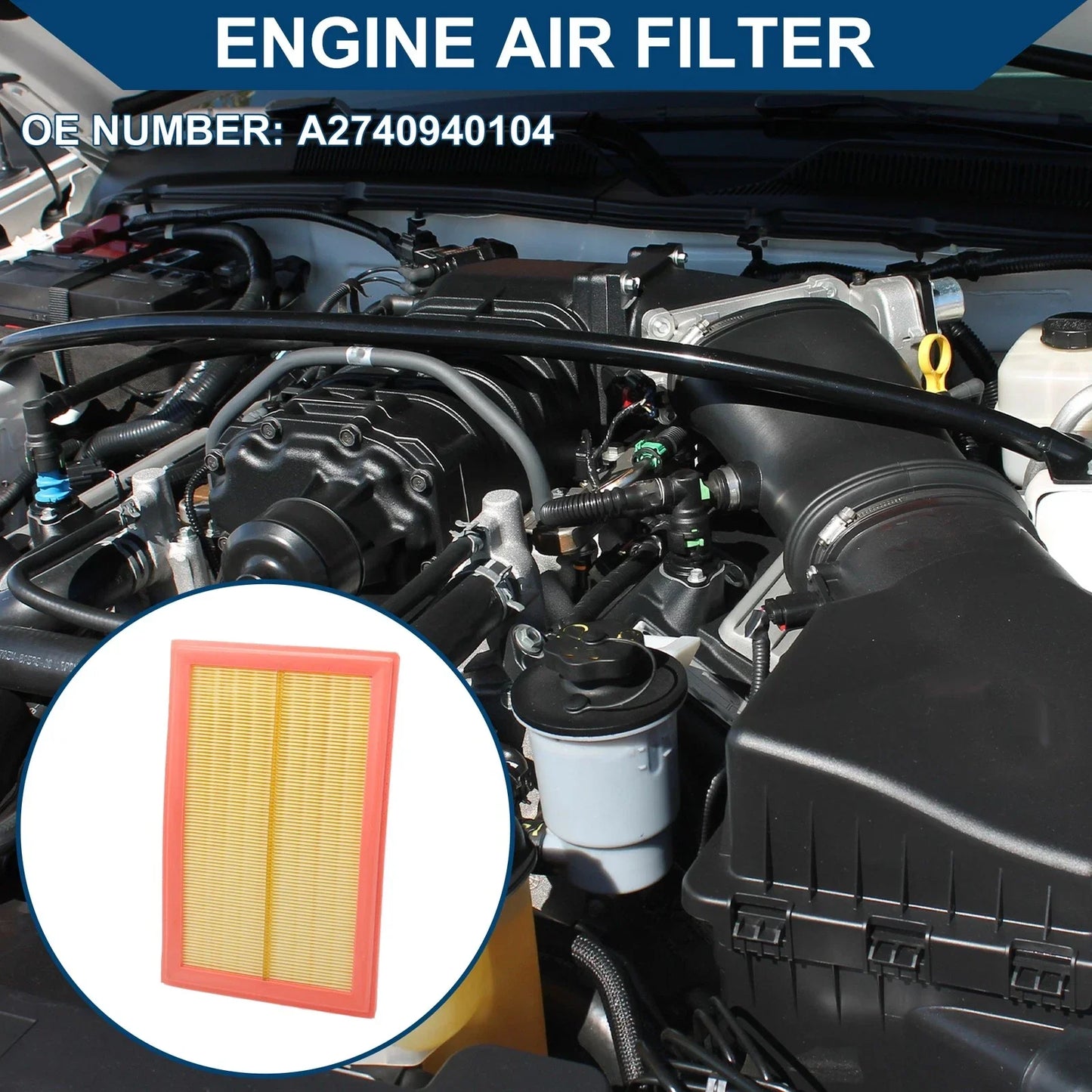 Engine Air Filter for MERCEDES-BENZ C300 L4 2.0L W205/S205 (2015-2018) 1 x Pcs