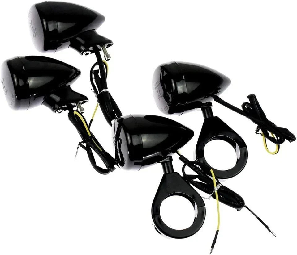4 x 39mm Motorcycle Fork Clamp LED Turn Signal Lights for Suzuki Honda