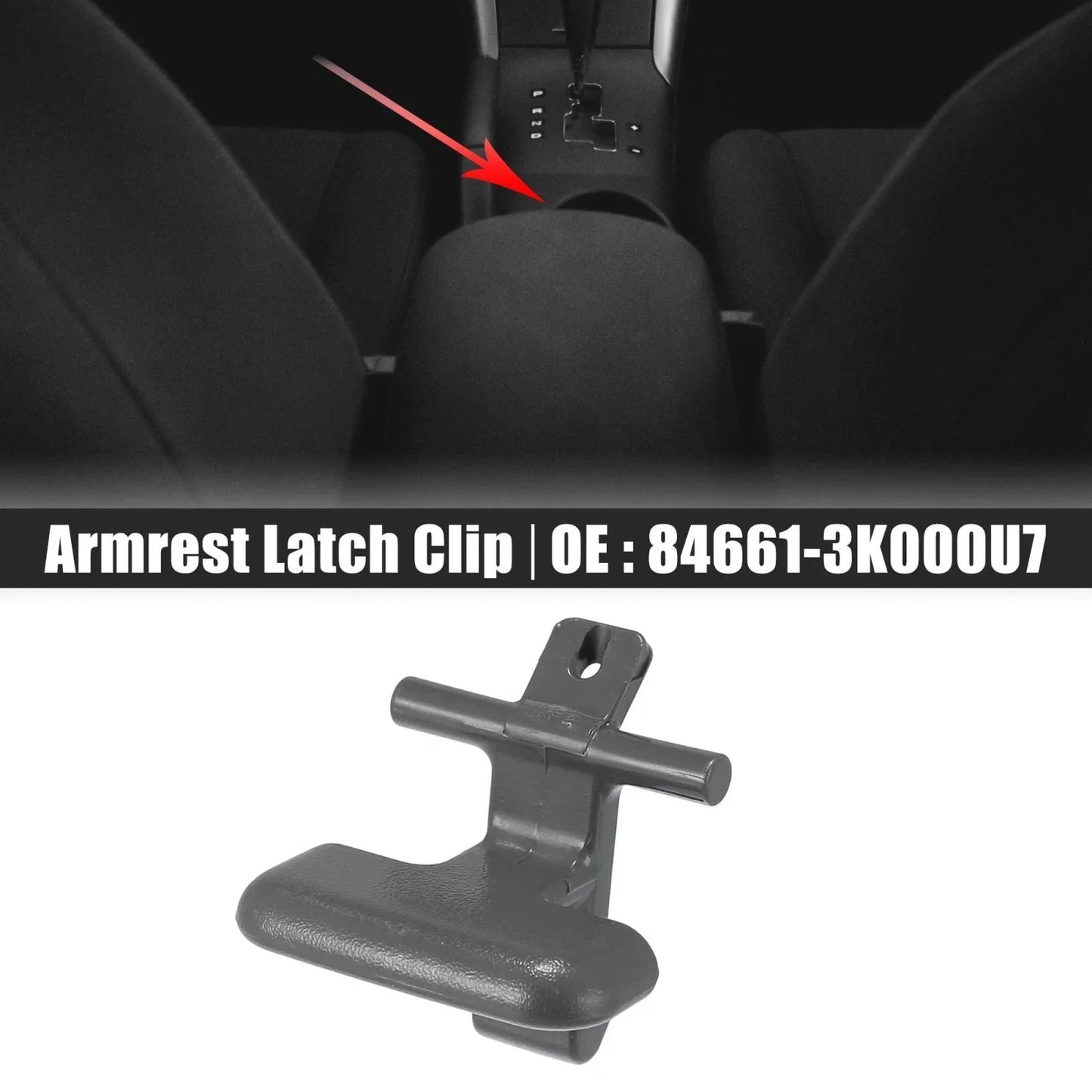 Upper Center Console Armrest Latch Clip for Hyundai Sonata (2009-2010) Grey