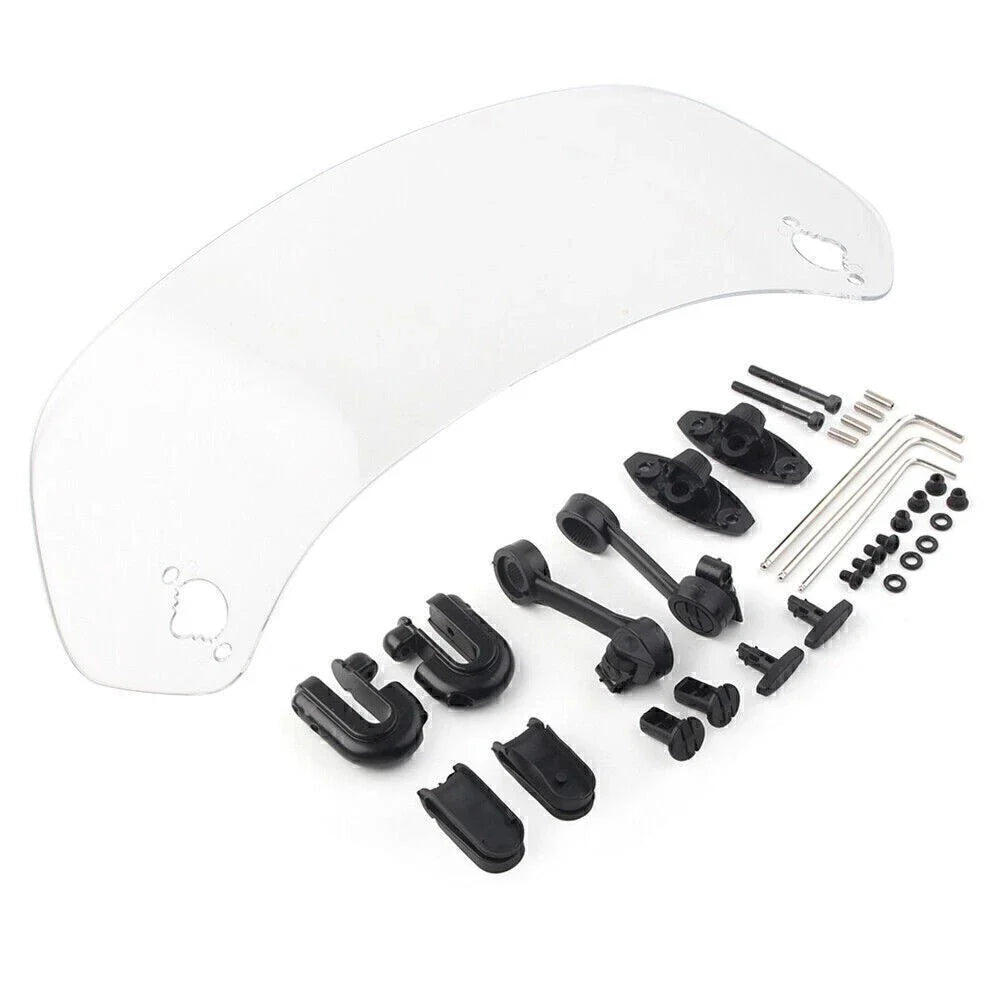 Clip-On Windshield Extension Spoiler Deflector for Motorcycle - Smoke