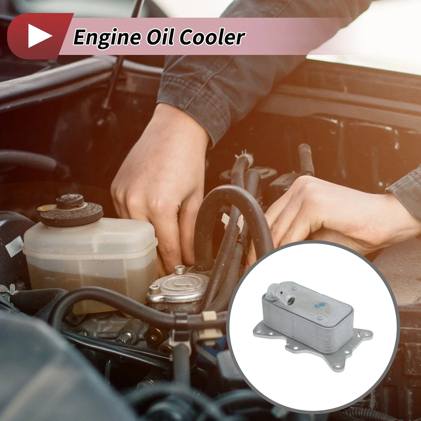 Engine Oil Cooler for Mercedes-Benz C-Class 2017-2018 (2 x Trans Coolers)