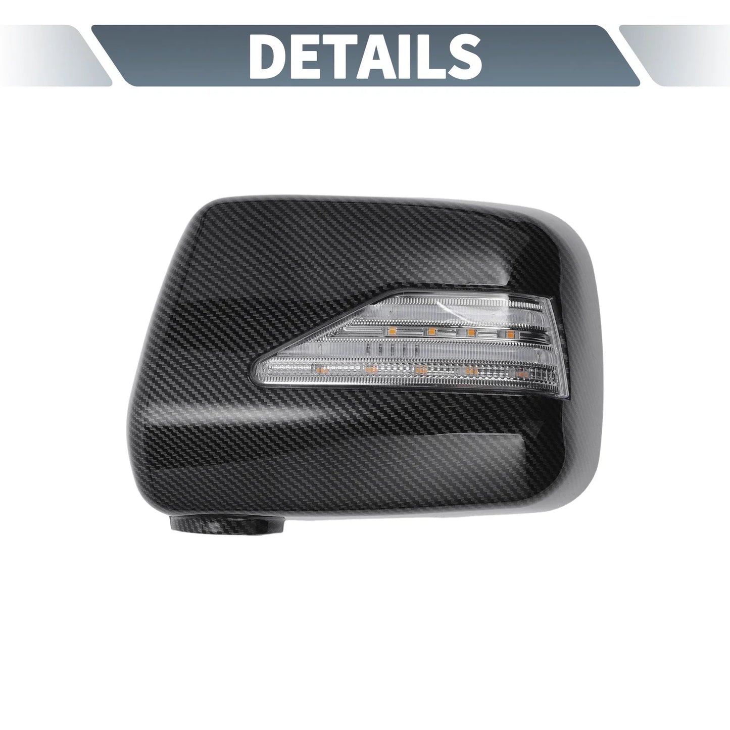 Rearview Mirror Cover Overlay with LED Black Carbon Fiber for Lexus RX300 (1999-2003)