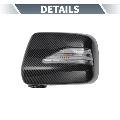 Rearview Mirror Cover Overlay with LED Black Carbon Fiber for Lexus RX300 (1999-2003)
