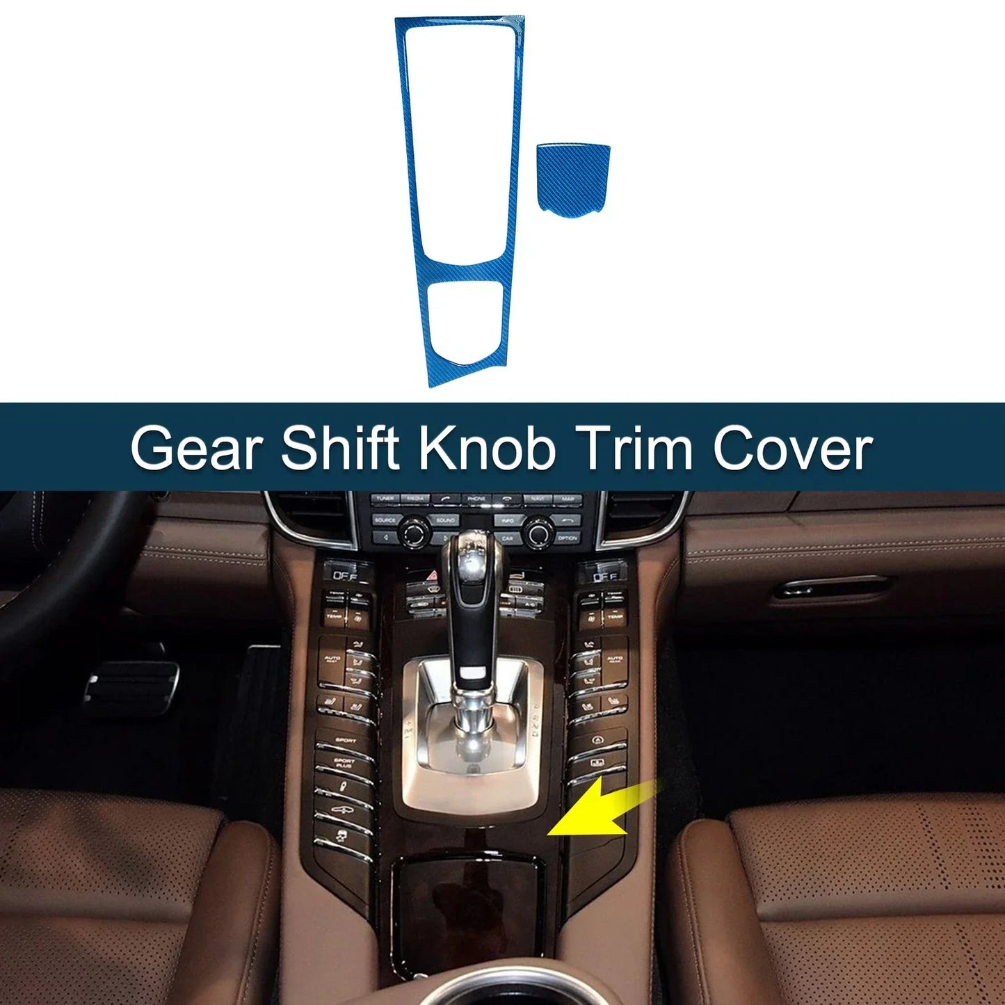 ABS Gear Shift Knob Cover Sticker for Porsche Panamera (2010-2016) Light Blue