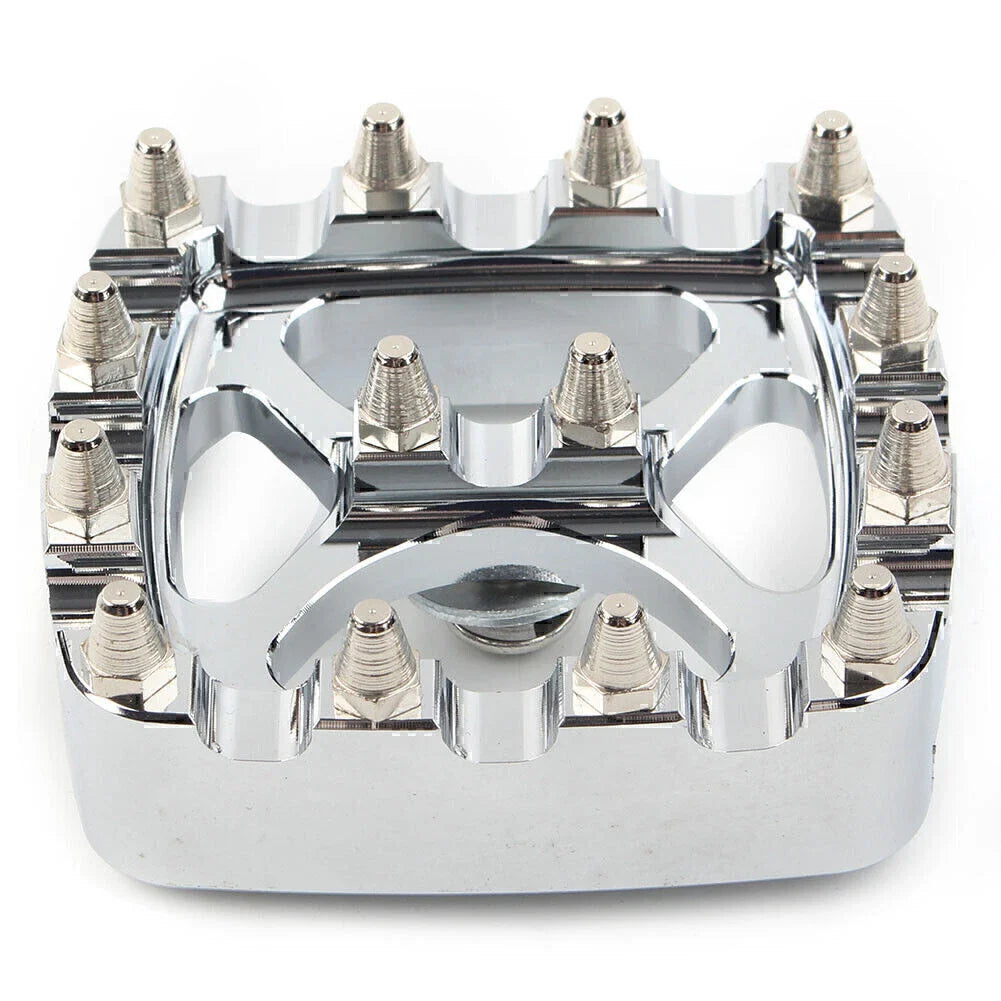 Chrome MX Style Brake Pedal Pad Cover for Harley Softail Dyna Sportster