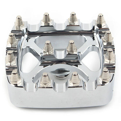 Chrome MX Style Brake Pedal Pad Cover for Harley Softail Dyna Sportster