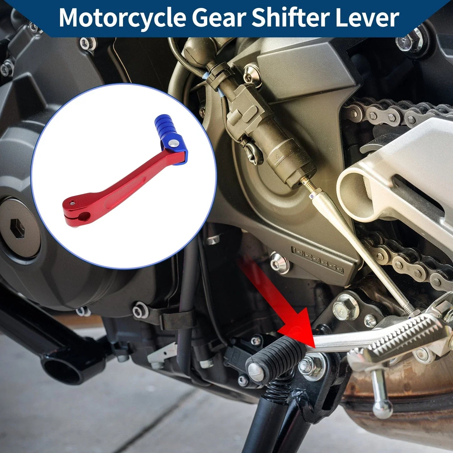 Folding Motorcycle Gear Shifter Lever for Honda CRF150F (2003-2017) Red/Blue