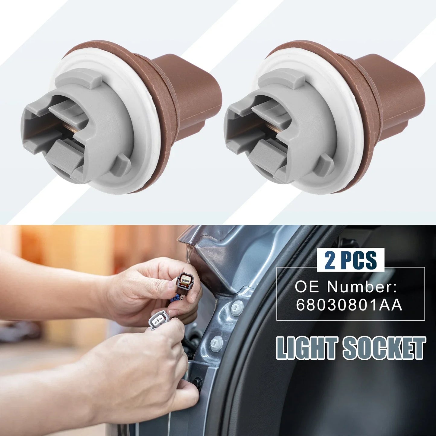 2 x Park & Turn Signal Light Sockets for Dodge Grand Caravan (2011-2020)
