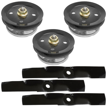 48 Inch Deck Spindle with Pulley Blade Kit for John Deere GT242 GT262 (2004–2018)