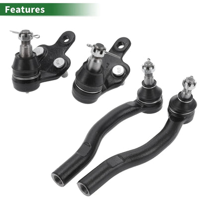 4 x Front Suspension Kit Outer Tie Rod Ends Lower Ball Joints for Toyota Solara