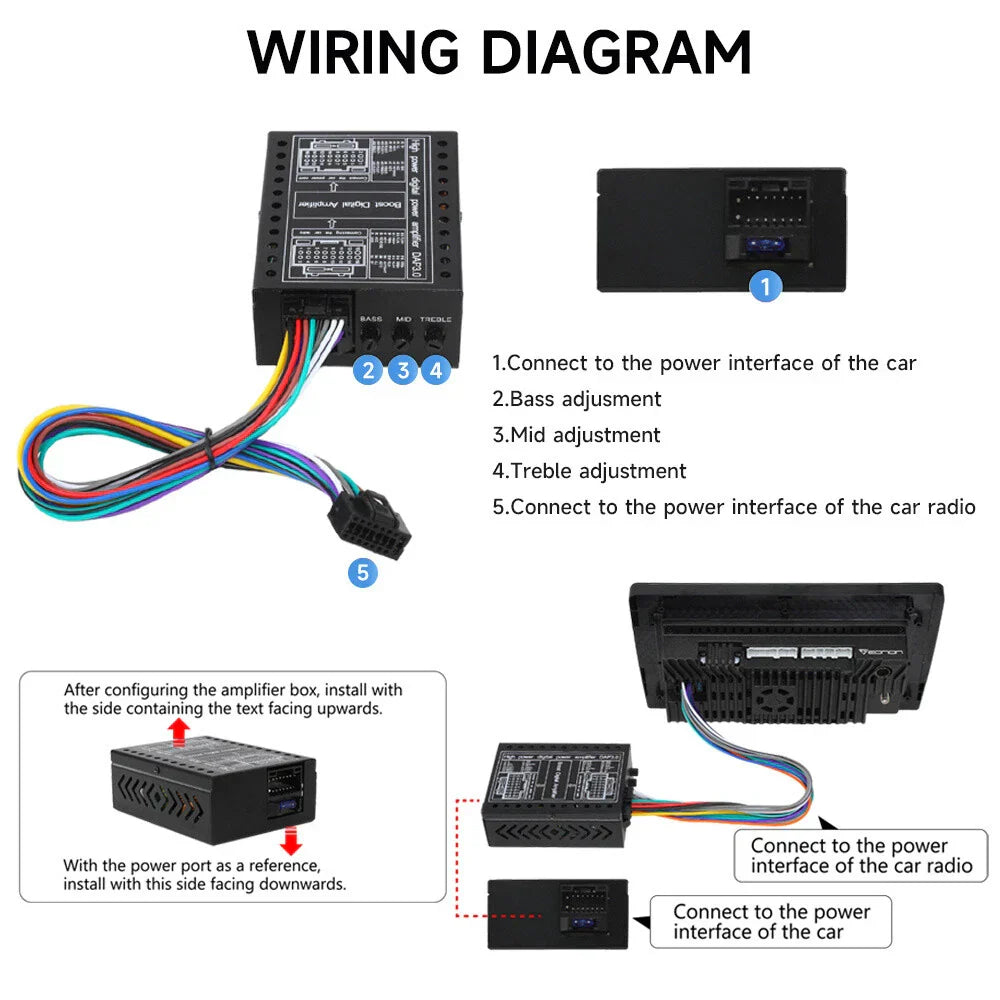 16PIN Car Amplifier for Aftermarket Android Multimedia Navigation System