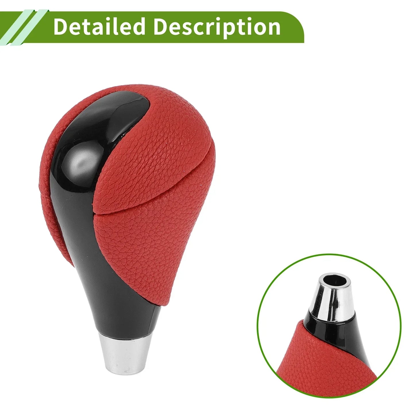 Automatic Gear Shifter Knob for Lexus ES350 2007-2015 - Plastic Faux Leather Red Black