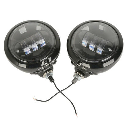 4.5" Black LED Auxiliary Spot Fog Lights for Harley