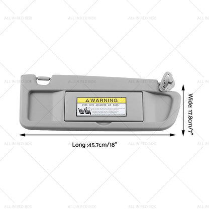Right Driver Side Sun Visor & Mounting Screws for Honda Civic (2006-2012)