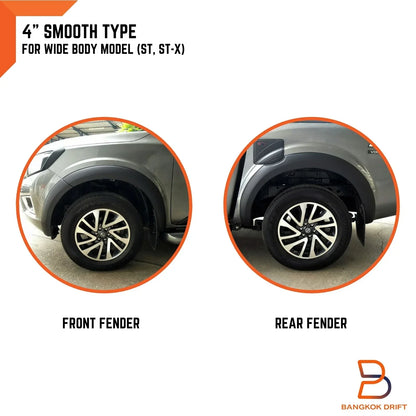 4" Smooth Fender Flares for Nissan Navara NP300 D23 Wide Body (2015-2020)