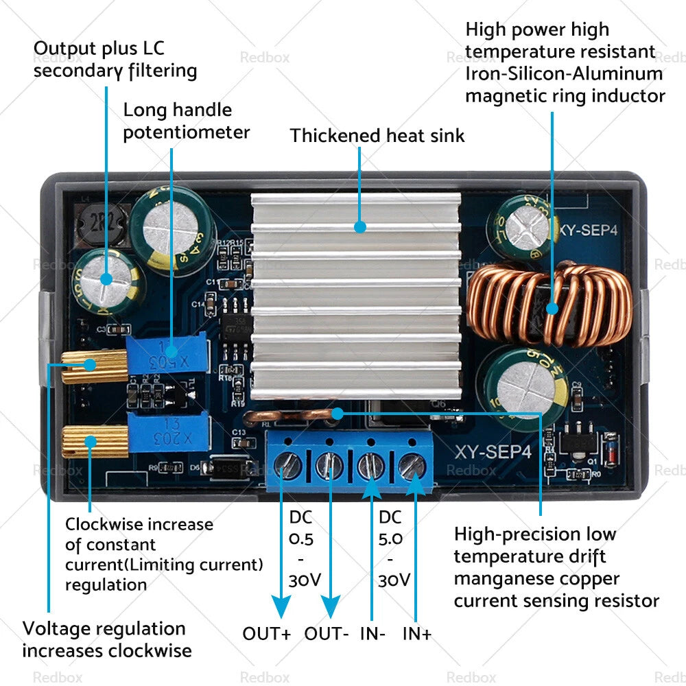 Adjustable DC-DC Buck Boost Converter Power Supply Module 5-30V AU