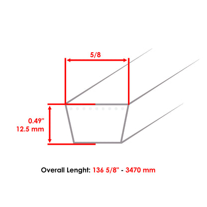 Deck Belt Replacement 48 Inch for Exmark Quest X Series Turf Tracer S Series (2019–2024)