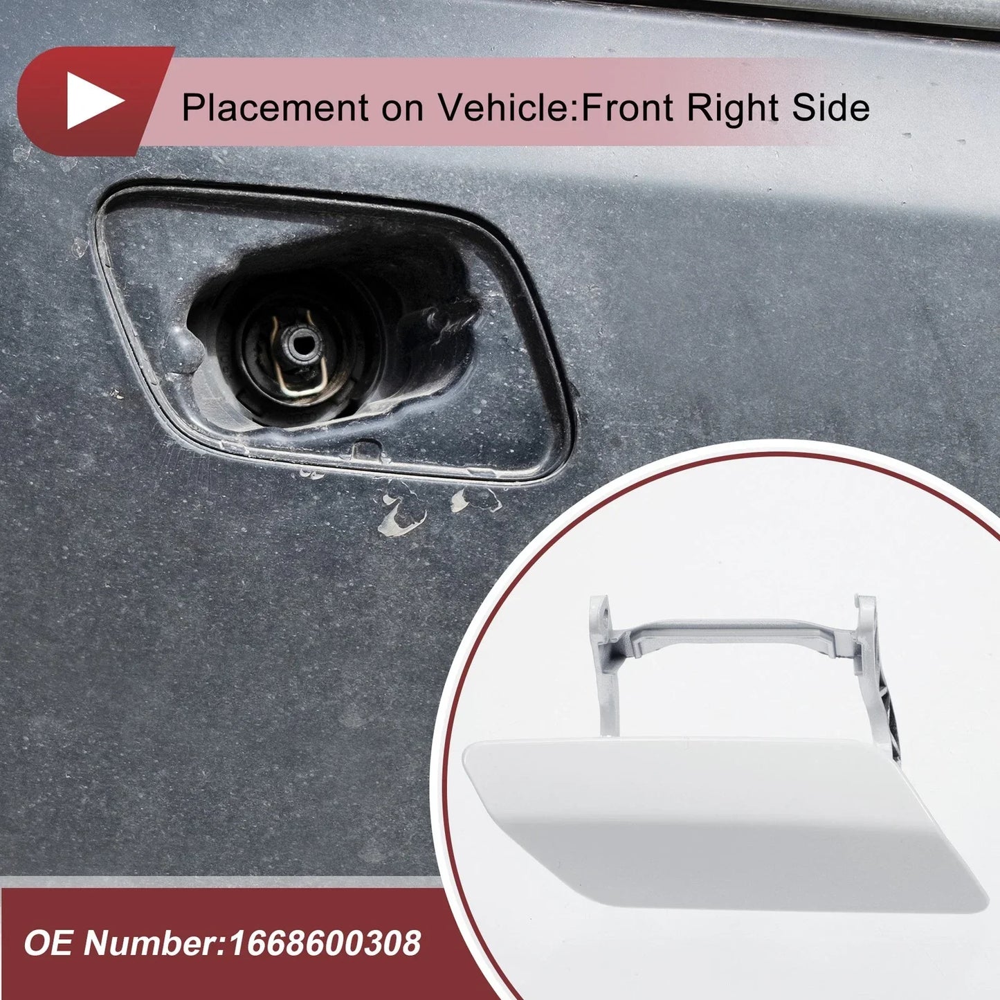 Front Right Washer Nozzle Cover for Mercedes-Benz GL350 (2013-2016) White