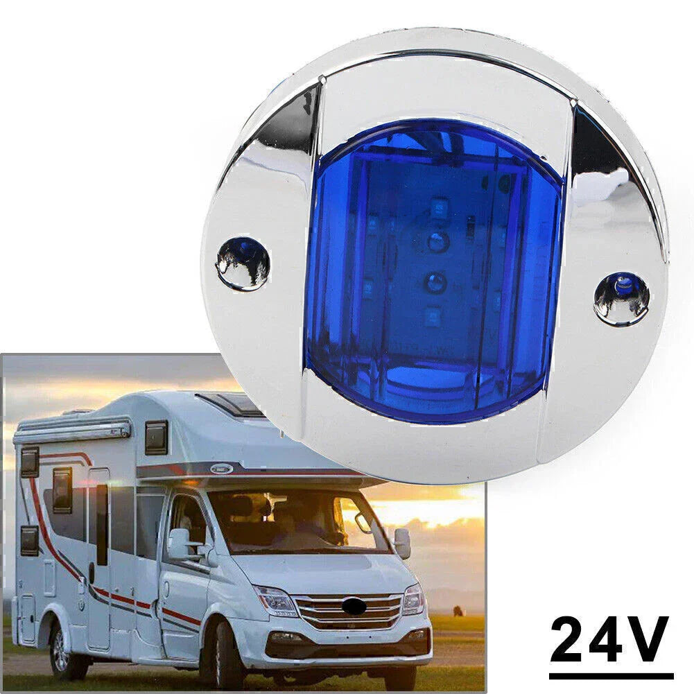 24V LED Side Marker Lights  Blue for Truck Trailer RV Boat