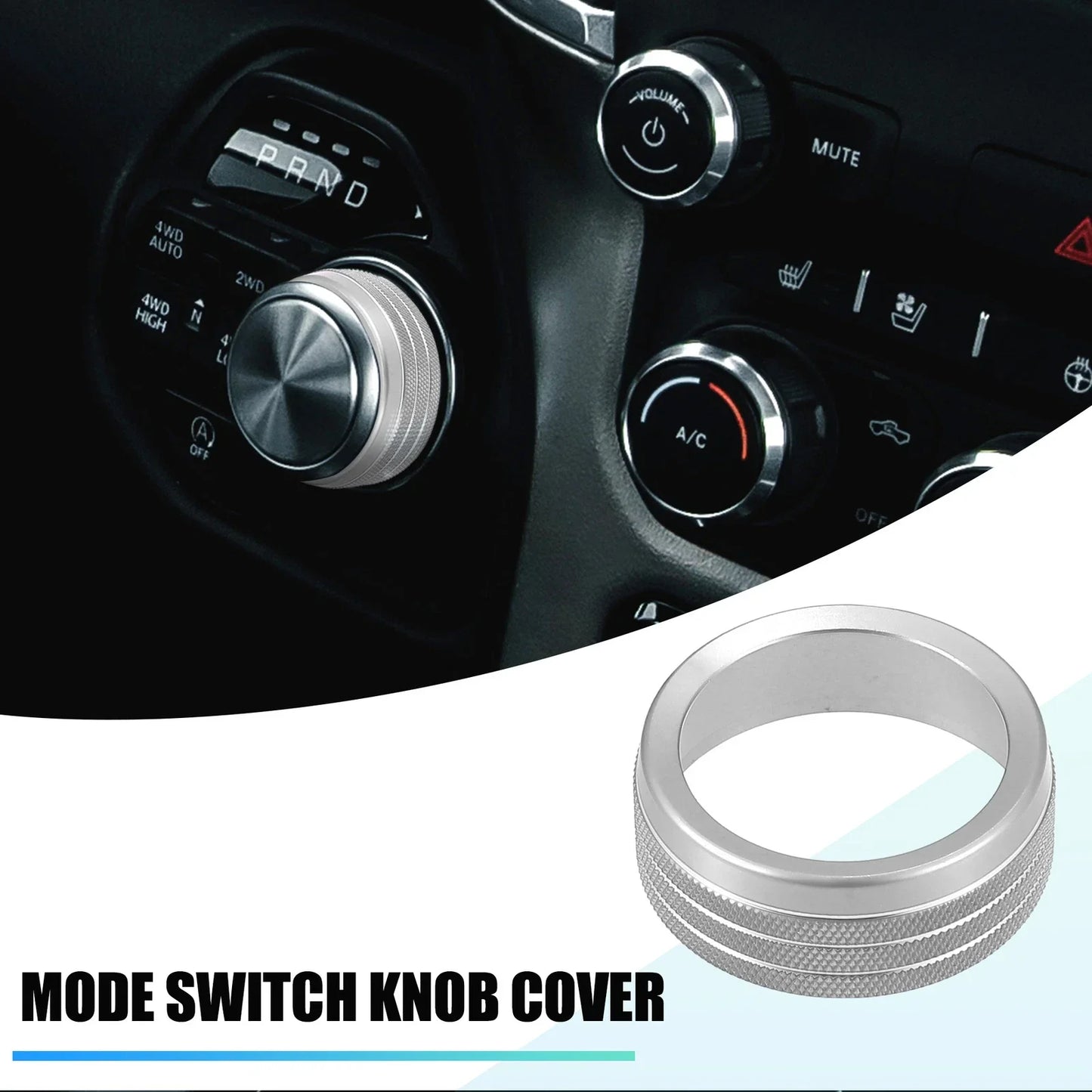 Gear Shift Knob Cover for Dodge RAM 1500 2500 3500 (2018-2020) Silver Tone
