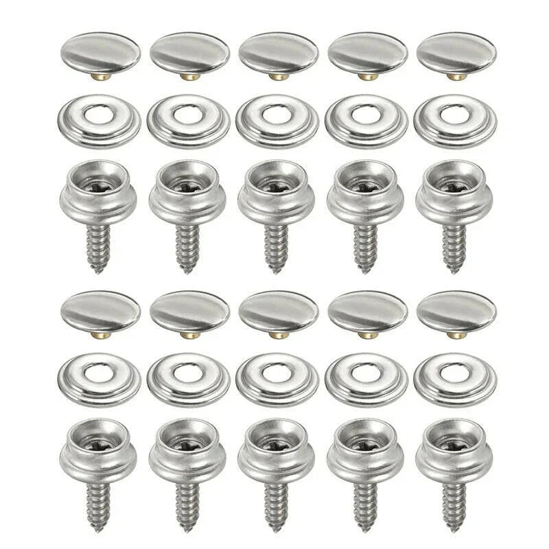 30pcs Screw Kit Snap Fastener Stainless Steel
