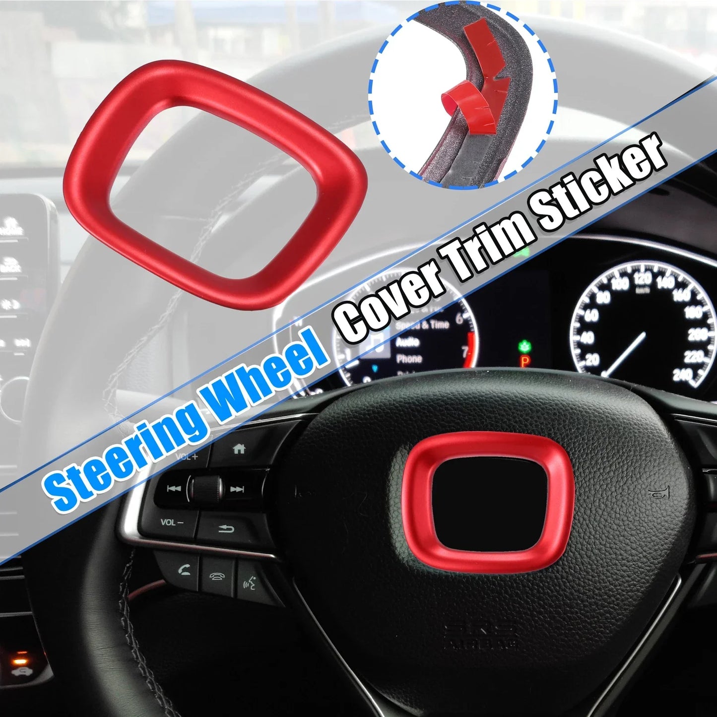 Steering Wheel Center Logo Frame Cover Trim for Honda Accord (2018-2022)