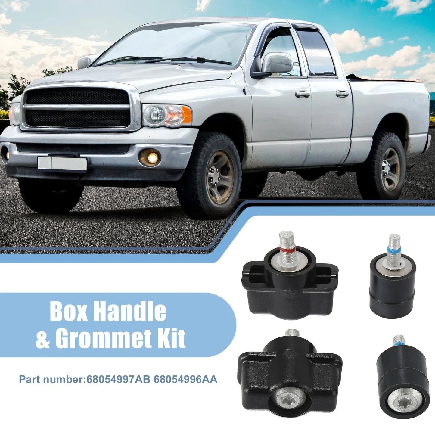 Box Handle Grommet for Dodge RAM 1500 2500 3500 (2009-2021) 2 x Covers