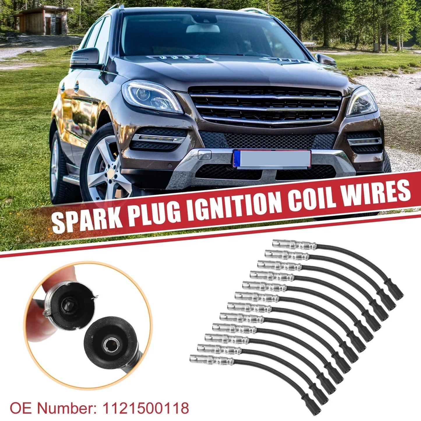 12 x Spark Plug Wire Ignition Coil Cables for Mercedes-Benz W163 (2000-2005)