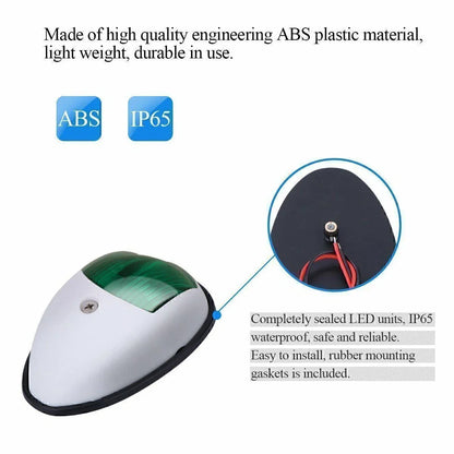 1x Waterproof 12V LED Green Navigation Light for Marine Boat Yacht