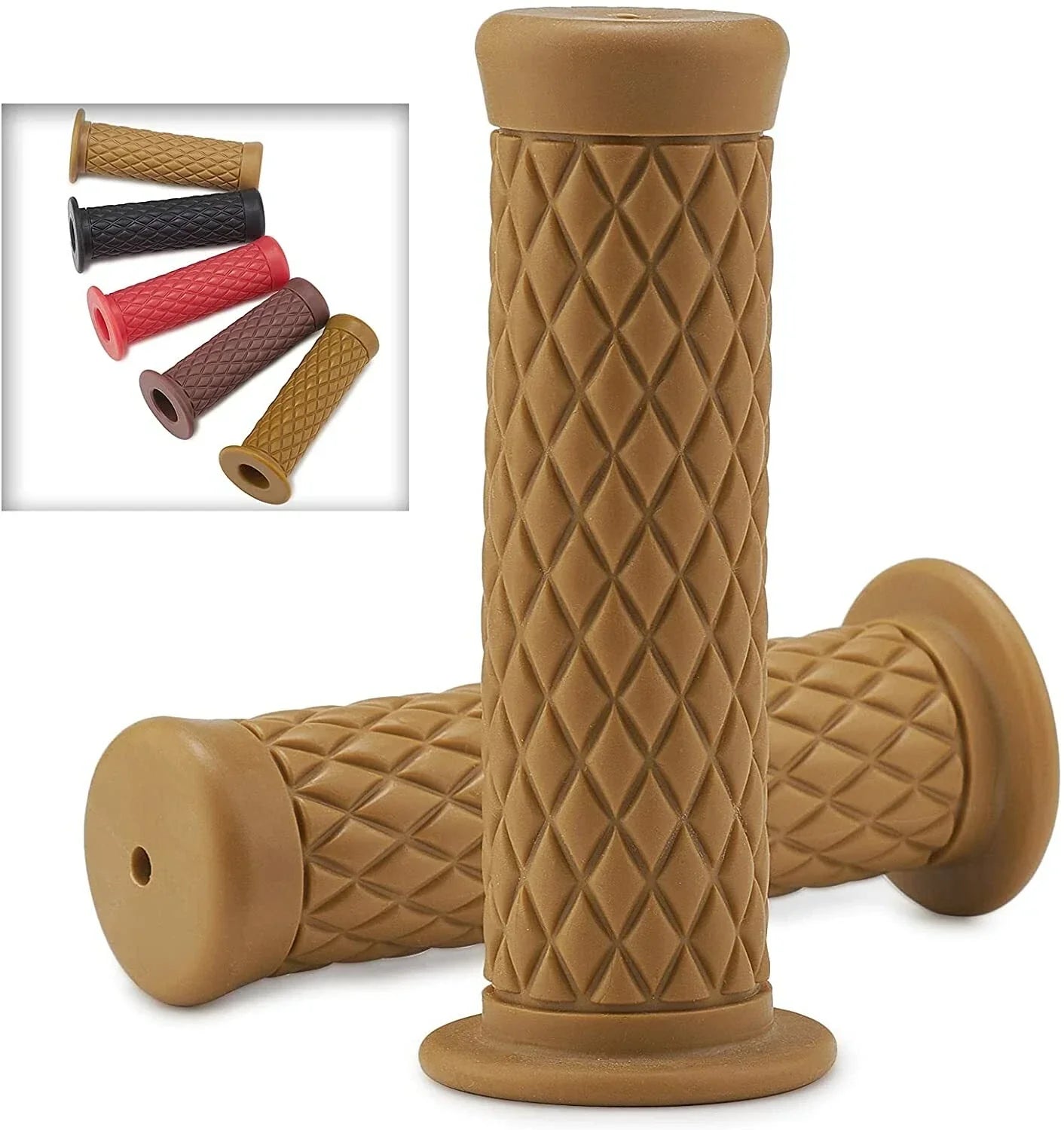 Yellow Motorcycle Gel Hand Grips for 7/8in 22mm Handlebar Sports Bike