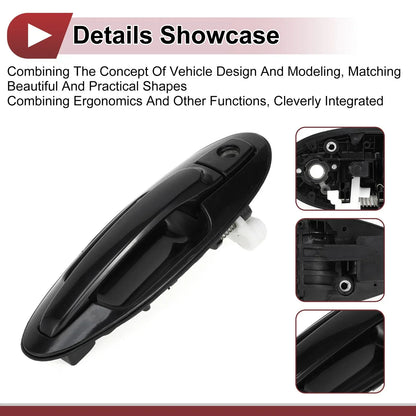Exterior Door Handle for Hyundai Sonata Front Right Black ABS (2011-2014)