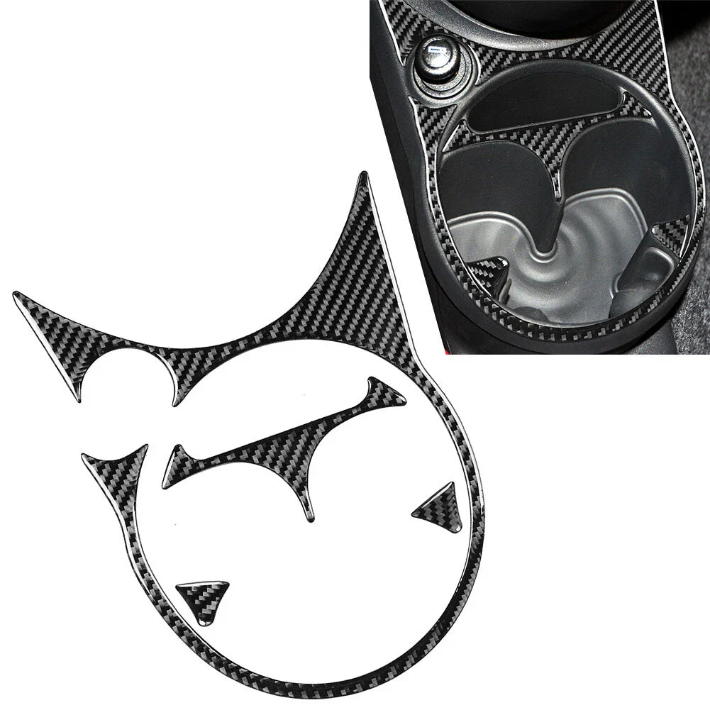Carbon Fiber Cup Holder Panel Cover for Fiat 500 (2012-2015)